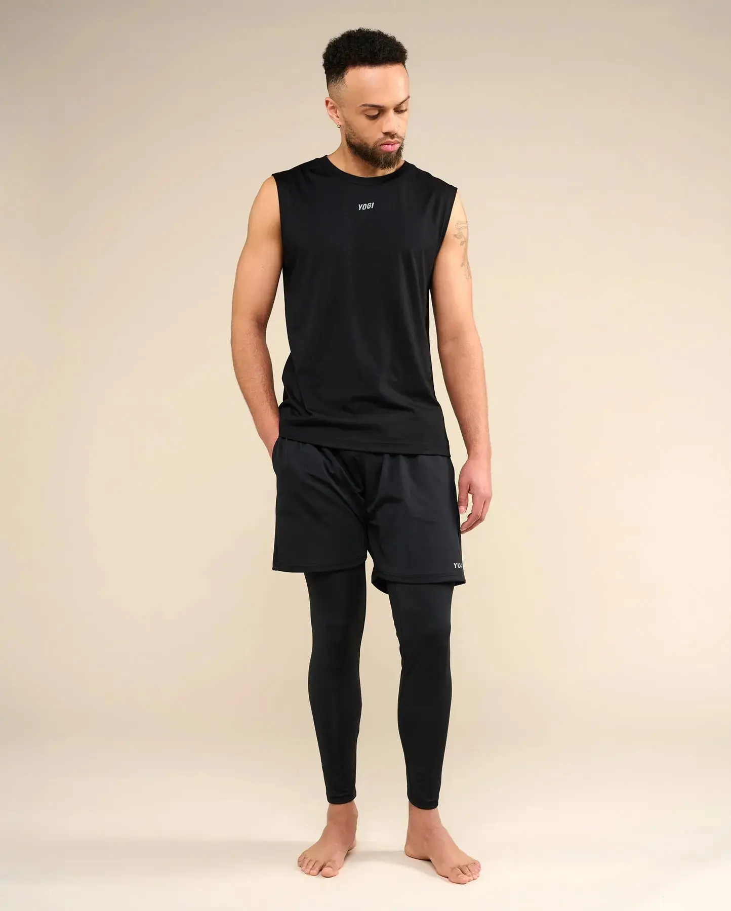 Débardeur de yoga en coton noir pour homme YOGI - Image 4