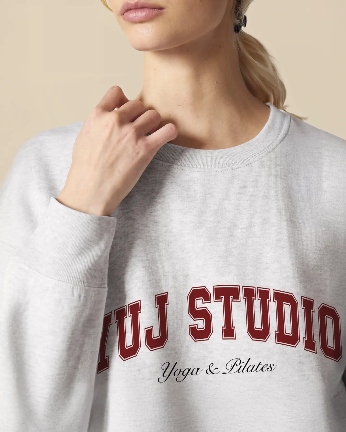 Sweat unisexe gris chiné UNIVERSITY - Image 4
