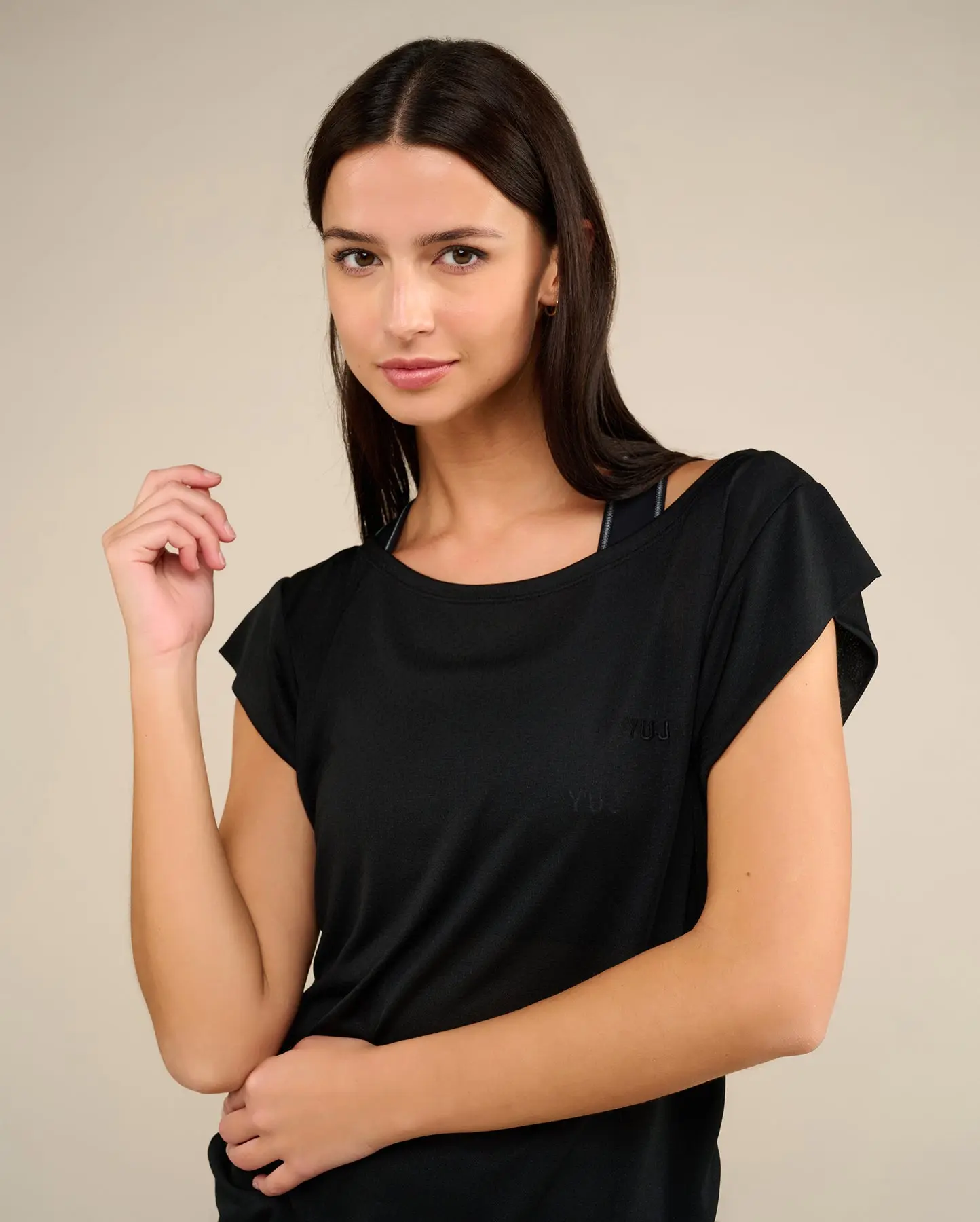 T-shirt de yoga noir SOFTEE - Image 3