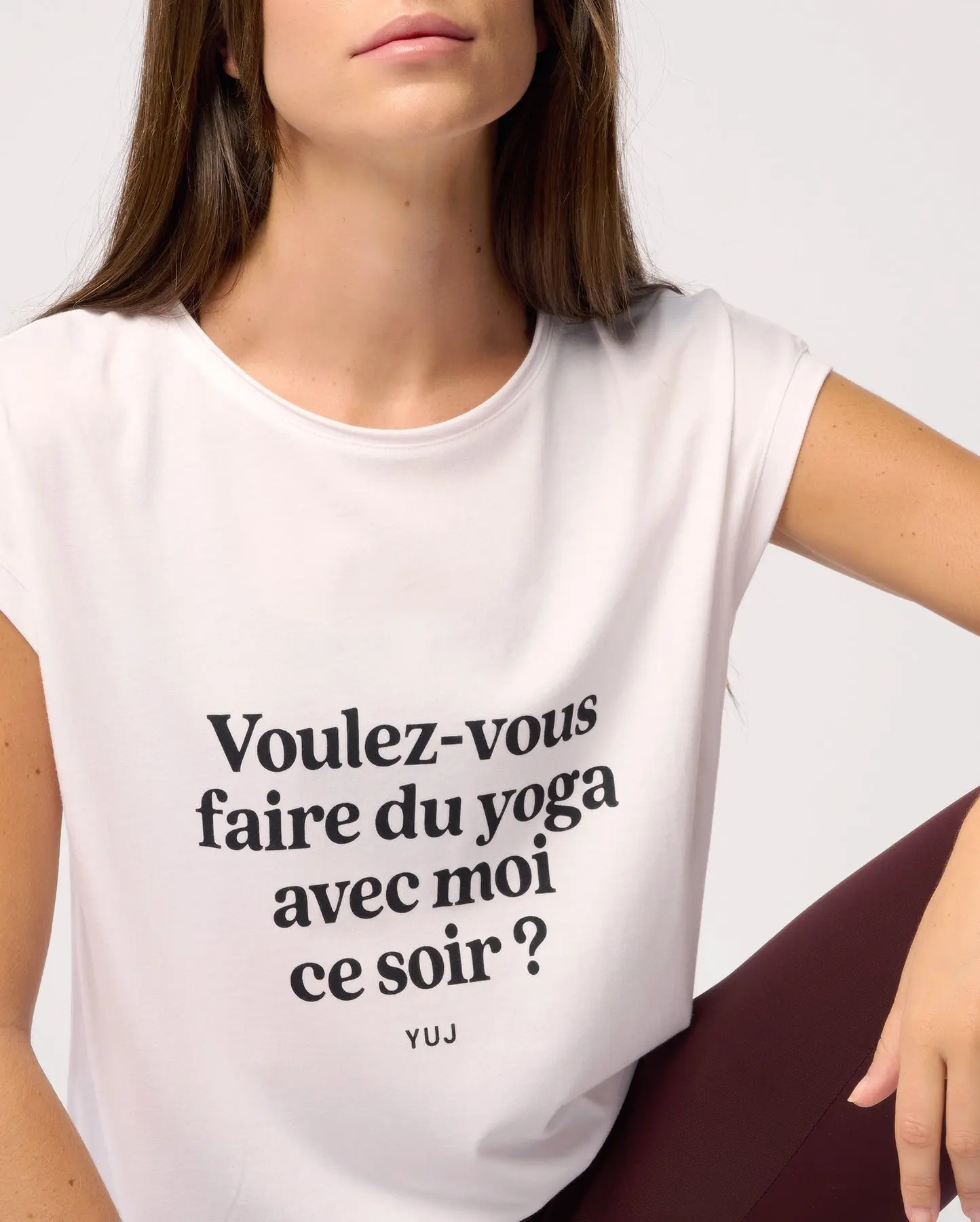 T-shirt en coton blanc "VOULEZ-VOUS ?" - Image 3